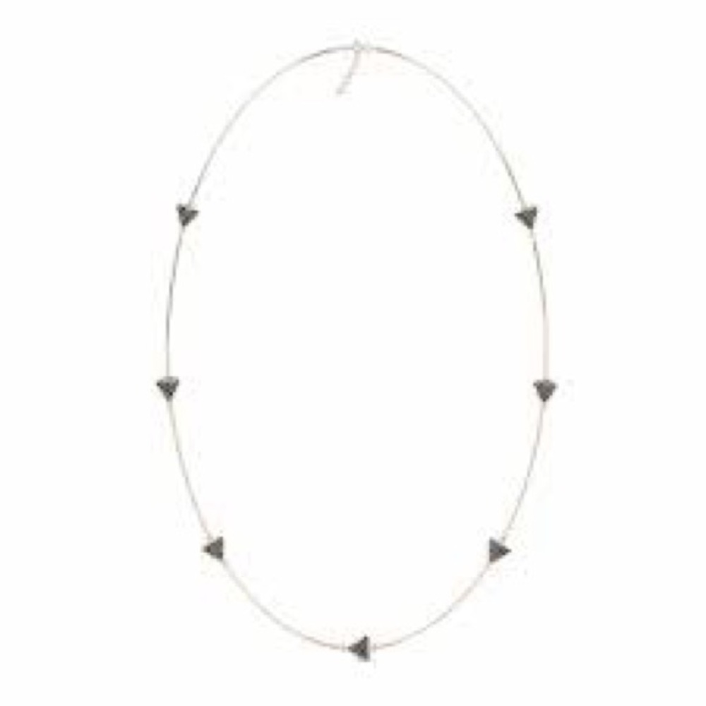 Delicate Triangle Accent Silver Necklace - Women